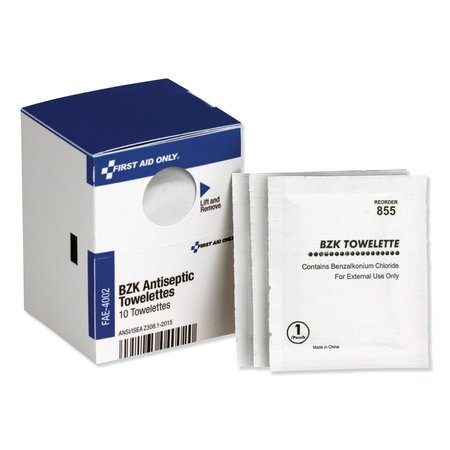 FIRST AID ONLY SmartCompliance Antiseptic Cleansing Wipes, PK10 FAE-4002